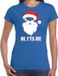 Bellatio Decorations Devil Santa Kerstshirt / Kerst t-shirt hi its me blauw voor dames - Kerstkleding / Christmas outfit XL