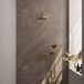 Brauer Gold Carving Thermostatische Regendoucheset Inbouw - Hoofddouche 20 cm - Rechte Wandarm - Met Drukknoppen - Handdouche 3 Standen - Doucheslang - Wandaansluitbocht - Geborsteld Goud