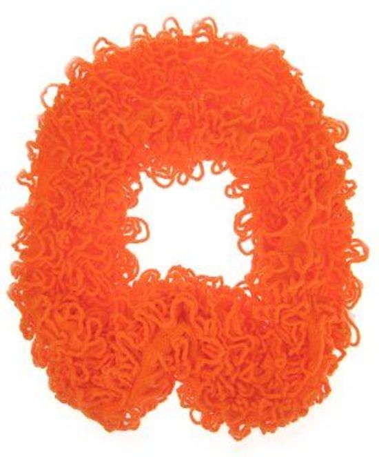 Feestbeest.nl Sjawl loop met franjes fluor oranje