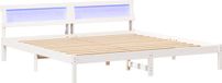 vidaXL Bedframe met hoofdeinde, wit, 180 x 200 cm, massief grenenhout
