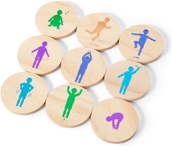 BS Toys Moves! Denkspel - Actief Beweeg Spel - Houten Kaarten - Vanaf 6 Jaar