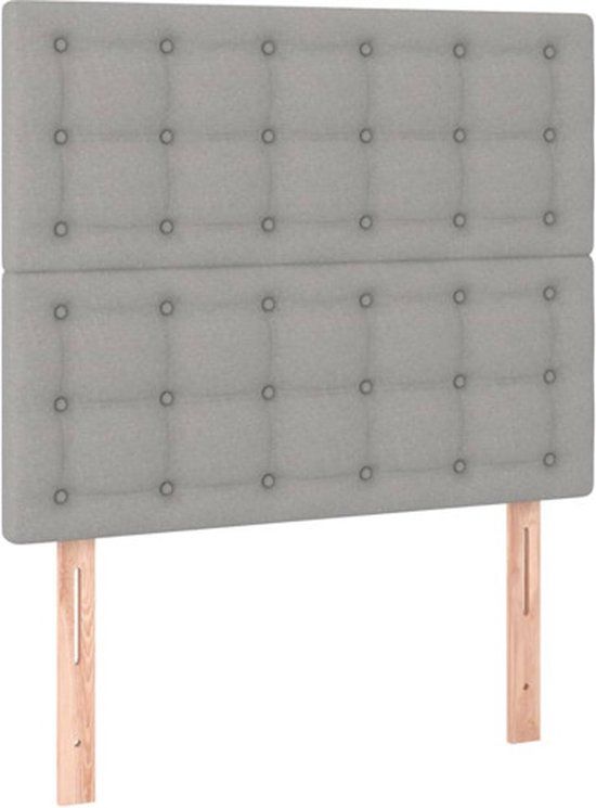 vidaXL Hoofdbord Lichtgrijs Stof 90x5x118/128 cm