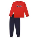 SCHIESSER Pyjamaset voor jongens, katoen, lange mouw, rood, maat 152