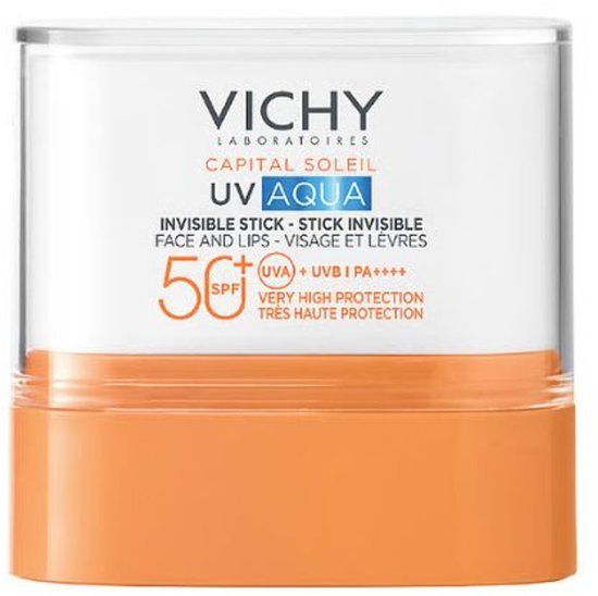 Vichy Capital Soleil Onzichtbare Zonnestick UV Aqua SPF50+ - Zeer Hoge Bescherming - Gezicht en Lippen - 9g