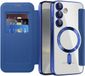 Techsuit Hoesje geschikt voor Samsung Galaxy S24 - SmartMag Book Wallet Case - Geschikt voor MagSafe - Blauw