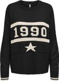 ONLY Trui Onltrain Ls Text O-neck Cc Knt 15350823 Zwart Dames Maat L