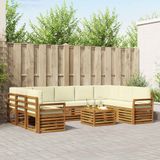 vidaXL - Buiten - bank - set - 10 - st - Natuurlijk - en - Crème