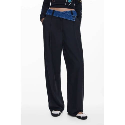 Desigual wide leg high waist broek zwart