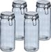 Zeller Weckpotten/inmaakpotten - 4x - 1L - glas - met beugelsluiting - D10 x H20 cm