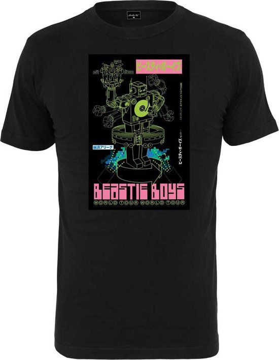 Mister Tee Robot T-shirt Heren Zwart Maat M