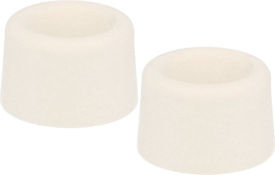 AMIG Deurstopper/deurbuffer - 2x - D23mm - inclusief schroeven - rubber - wit