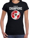 Bellatio Decorations Oostenrijk EK/ WK supporter t-shirt - we are the champions met Oostenrijkse voetbal - zwart - dames - kleding / shirt L