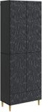 vidaXL - Armoire - Ensemble - 2 - pièces - Noir - Bois - traité