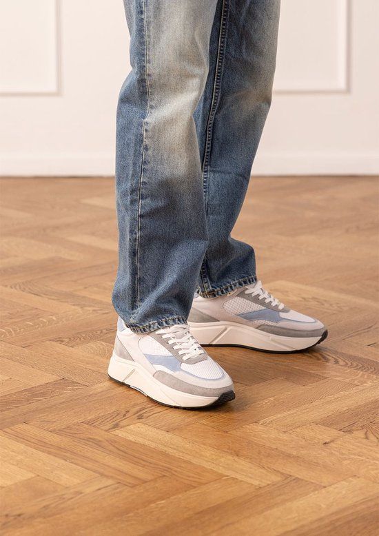 Manfield Grijze suède sneakers Heren Maat 41