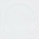 BigBuy Home Flat plate Zen Porcelain White (27 x 27 x 3 cm)