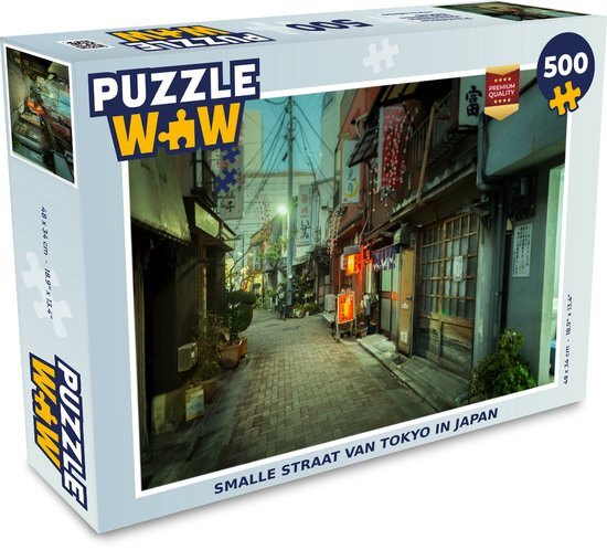 MuchoWow Puzzel Smalle straat van Tokyo in Japan - Legpuzzel - Puzzel 500 stukjes