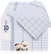 Goodivery® Set de 10 torchons - Coton - Bleu et anthracite
