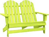 vidaXL Adirondack Tuinstoel 2-zits Massief Vurenhout Groen