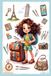 Cute Traveler Girl Lined Notebook