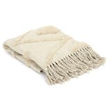 Home Deco Factory TX9134 deken, etnische reliëf, 120 x 150 cm, Ecru