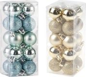 Cosy&Trendy Billiet - Vanlaere Kleine kunststof kerstversiering 40x stuks set en 3 cm kerstballen in het goud en mintgroen - Voor kleine kerstbomen