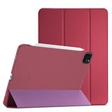 ProCase iPad Pro 11 Inch Case 2021 2020 2018 (3e/2e/1e) Trifold Slim Hoesje Beschermhoes Smart Folio Cover Case - Wijn