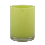 MSV Badkamer drinkbeker/tandenborstelhouder Aveiro - PS kunststof - limegroen - 7 x 9 cm