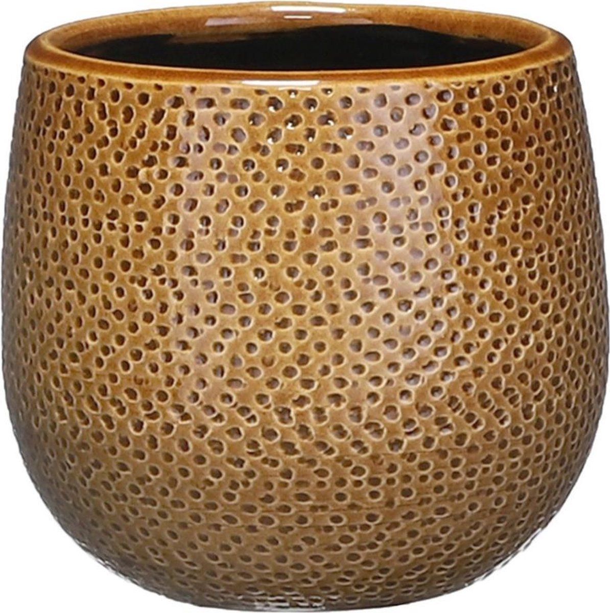 Mica Decorations Gabriel Bloempot - H12 x Ø14 cm - Okergeel