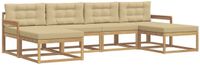 vidaXL - Buiten - bank - set - 6 - st - Wit - en - Beige