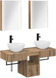 vidaXL Badkamerkast - set - 5 - st - Artisanaal eiken - Bewerkt hout