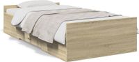 vidaXL Bedframe met lades bewerkt hout sonoma eikenkleurig 75x190 cm