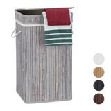 Merkloos Relaxdays Bamboe wasmand - opvouwbaar - 70 liter - grijs