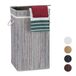 Merkloos Relaxdays Bamboe wasmand - opvouwbaar - 70 liter - grijs