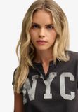 Superdry Athletic Essentials T-shirt Femme Charcoal Coton Manches Courtes Taille 8