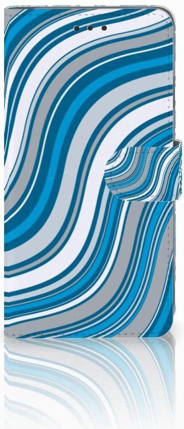 B2Ctelecom iPhone Xs Max Book Case - Waves Blue - 3 Card Slots