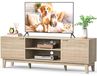 Meuble TV, 178 cm, bois, avec étagère réglable, 2 portes, 2 compartiments