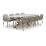 BUITEN living Livorno/Cleveland beige dining tuinset | 8 personen | polystone + aluminium | 280cm