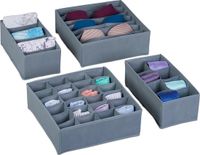 Relaxdays lade organizer, 4-delige set, grijs