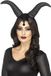 Smiffys Halloween Haarband/diadeem met demonische grote hoorns - zwart - dames - queen