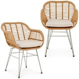 IDIMEX Tuinstoelen PARAMO, set van 2, polyrotan, naturel/beige