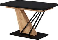 Vicco Eettafel Fenaro, Zwart/Goudkleurig Eiken, 120-160 x 80 cm uitschuifbaar