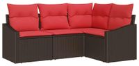 vidaXL Ensemble de Canapés 4 pc Marron polyrotin