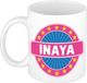 Bellatio Decorations Inaya Voornaam Koffiemok Beker Wit/Roze 300 ml