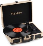 Audizio RP116LW Retro Platenspeler met Speakers - Koffer Platenspeler met Bluetooth in/out, LP Speler met USB MP3, 33/45/78 RPM, Auto Stop, Vinyl Player RCA & AUX, Record Player - Lichtbruin