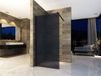 ALONI - Paroi de douche à l'italienne Verre fumé 90x200cm - Profilé Noir - Verre 8mm