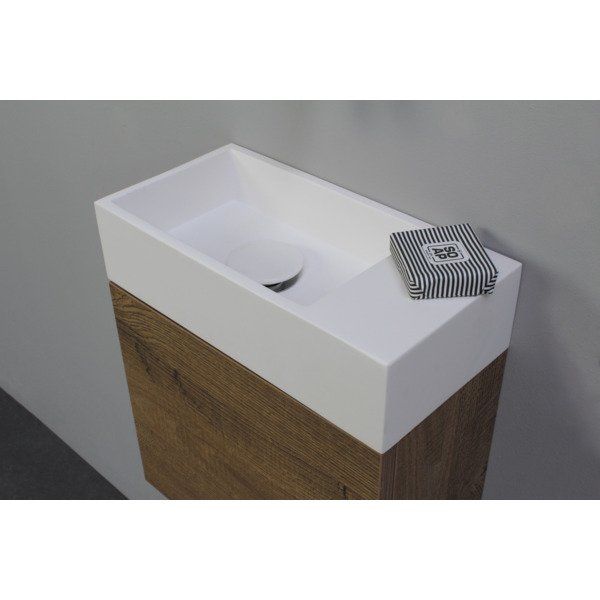 Ink Versus Fontein zonder kraangat rechts 36x18x9cm Polystone wit mat 3404121