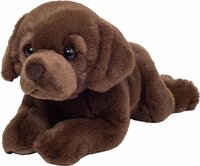 Teddy-hermann Teddy Hermann 91980 Labrador hond liggend chocoladebruin 32 cm, Green Friends knuffeldier, duurzaam pluche dier van gerecyclede materialen