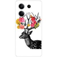 Xiaomi Siliconen hoesje compatibel met Redmi Note 13 5G Hertenbloemen