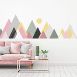 Ambiance Sticker Muursticker - Decoratie voor slaapkamer/woonkamer - Gigantische Scandinavische bergmuursticker VOGIA - 110x165cm