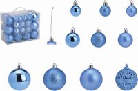G. Wurm Kerstballen - set 50x st - blauw - 3,4,6 cm - kunststof